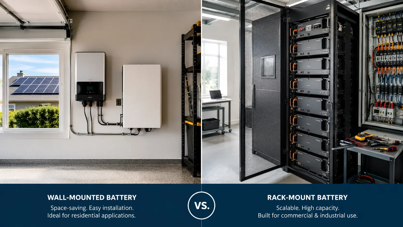 Soporte de parede vs batería de montaxe en rack: cal é o correcto?